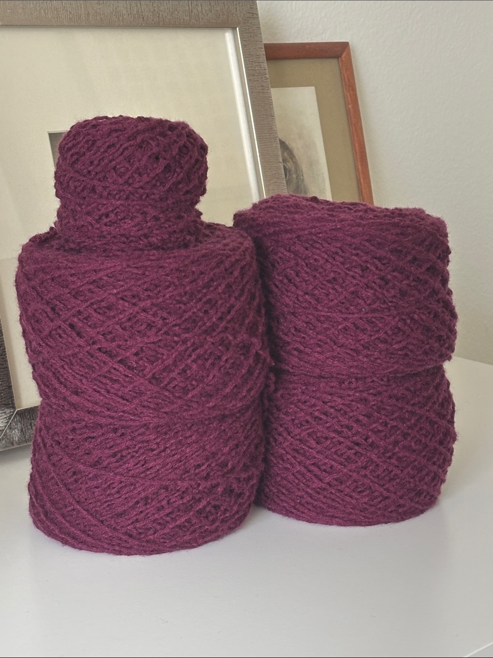 100% Cashmere Berry Red Recycled Lace Weight Yarn Bundle of 4 Cakes 333 grams